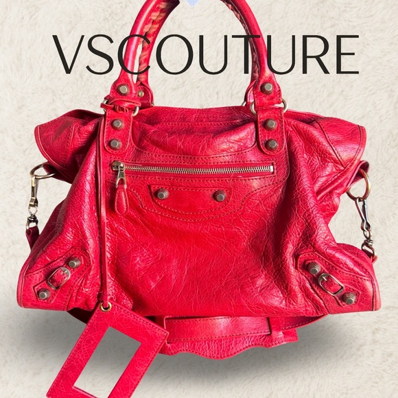 🔥 Authentic Balenciaga City Bag – Red 💼 - Picture 1 of 10